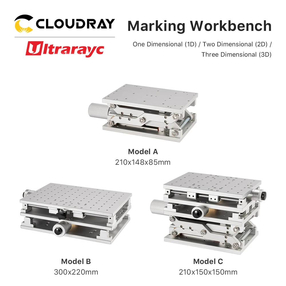 Ultrarayc Positioning Workbench Aluminum Alloy Moving Portable Cabinet Table M6 Thread for Co2 Fiber Marking Machine Parts