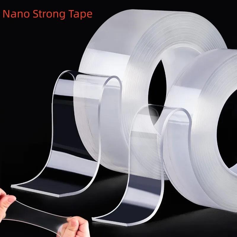 1m 2m 3m 5m Nano Tape Double Sided Tape Transparent Reusable Waterproof Adhesive Strong Tapes Cleanable Kitchen Bathroom Supplie