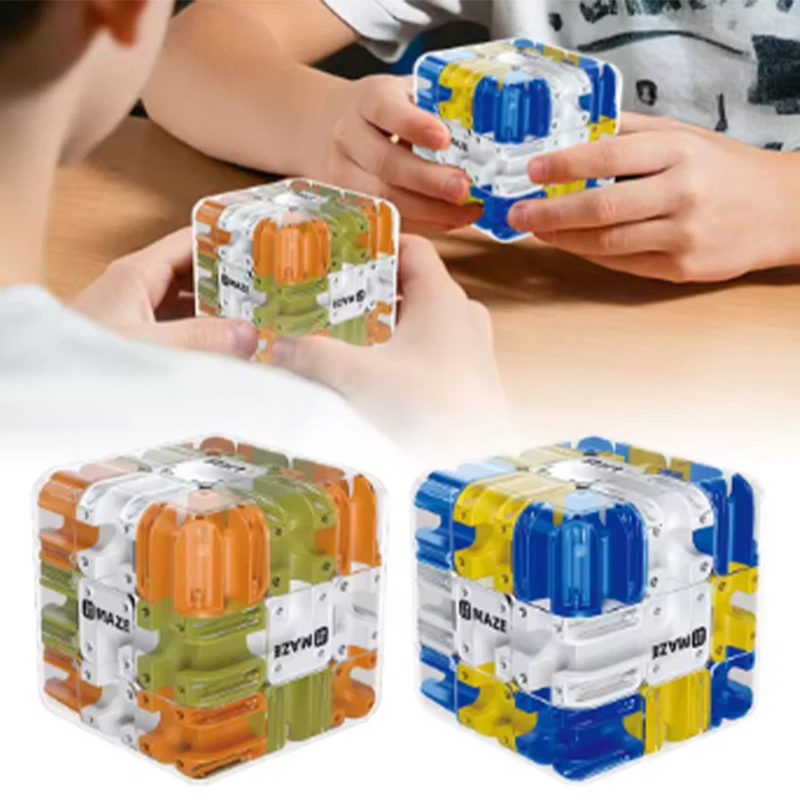 Labirinto 3D Cubo magico Agitarsi Giocattoli Labirinto per bambini Puzzle creativo Cubo di intelligenza Pensiero logico Giocattoli educativi antistress