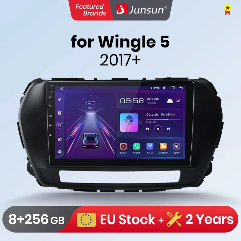 Junsun Android 13 Wireless CarPlay for Android Auto Car Radio For Great Wall Wingle 5 6 2016 - 2019 GPS IPS 2din Autoradio GPS