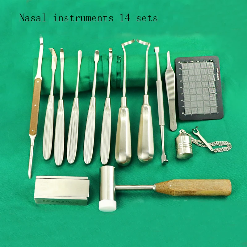 Tiangong nasal surgery rib cartilage stripping 14 instruments set rib cartilage cutting knife double head stripping/retractor