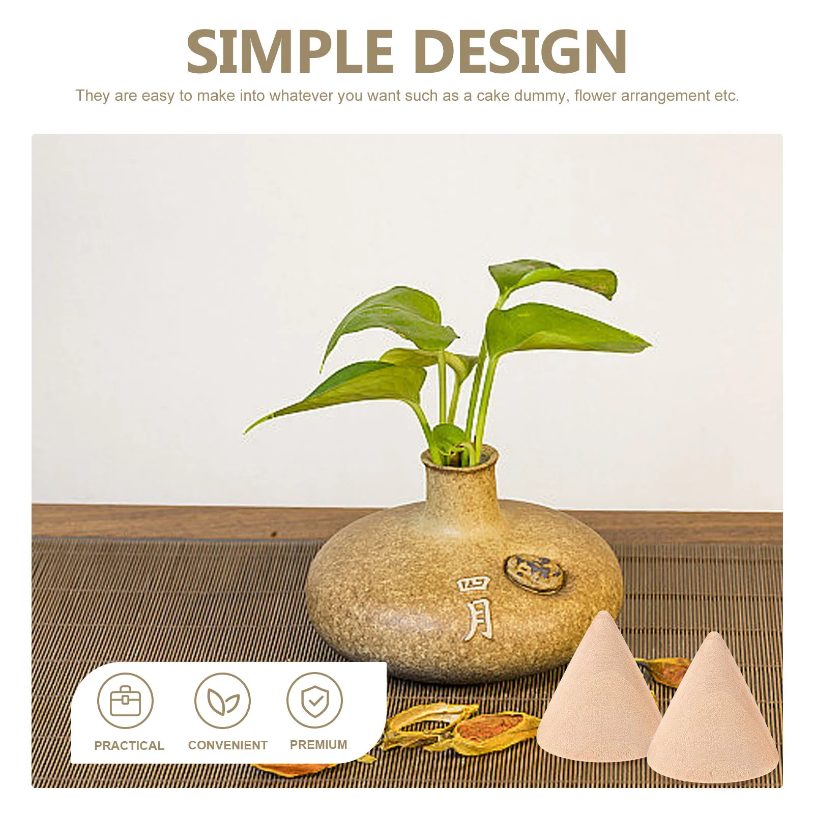 

10pcs Plain Unfinished Wooden Cones for DIY Crafts Jewelry Display Organizer Rack Showcase Paintable Decorations