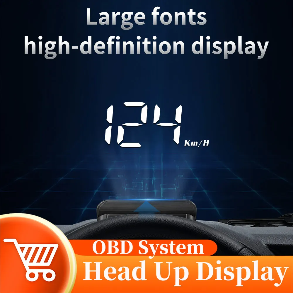 

Head-Up Display OBD2 Windshield Projector Overspeed Warning Alarm System Fuel Mileage On-Board Computer Car Accessories