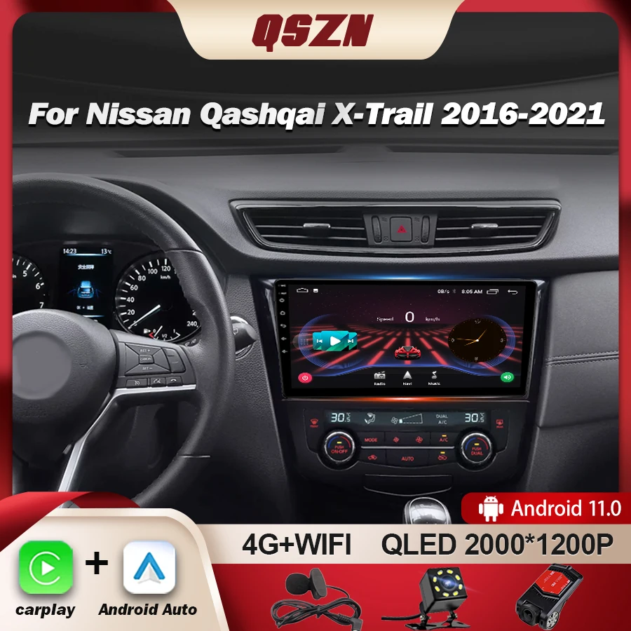 

QSZN Android 13 For Nissan Qashqai X-Trail Xtrail 2016-2021 Car Radio Player Multimedia Stereo Navigation DSP CarPlay Autoradio