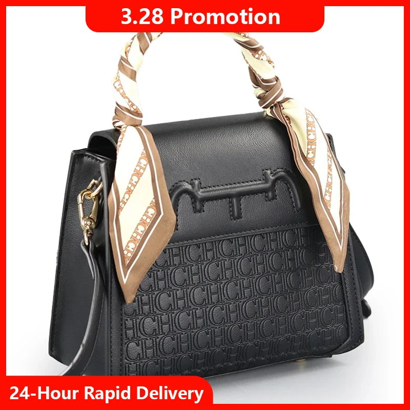 

CH2026 New Luxury Solid Color Embossed Women's Bag With Scarf Decoration Lightweight And Suitable For Daily Commute