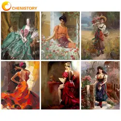 CHENISTORY Classic Painting By Numbers Frame Markers By Numbers Woman Figure Paint For Painting Home Decor Gift Adults Crafts