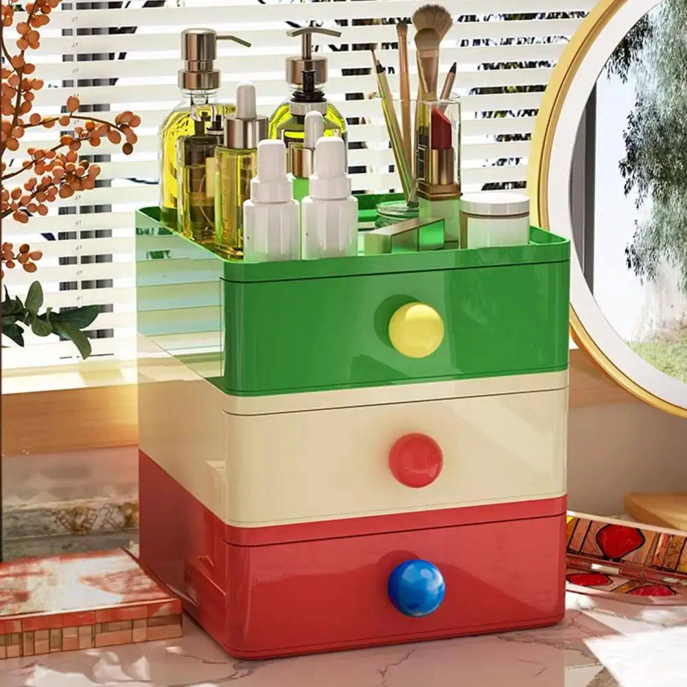 Accessories Organizer Capacity Plastic Storage Box with Pull-out Drawer Stackable Organizer Bins for Makeup Jewelry for Sundries