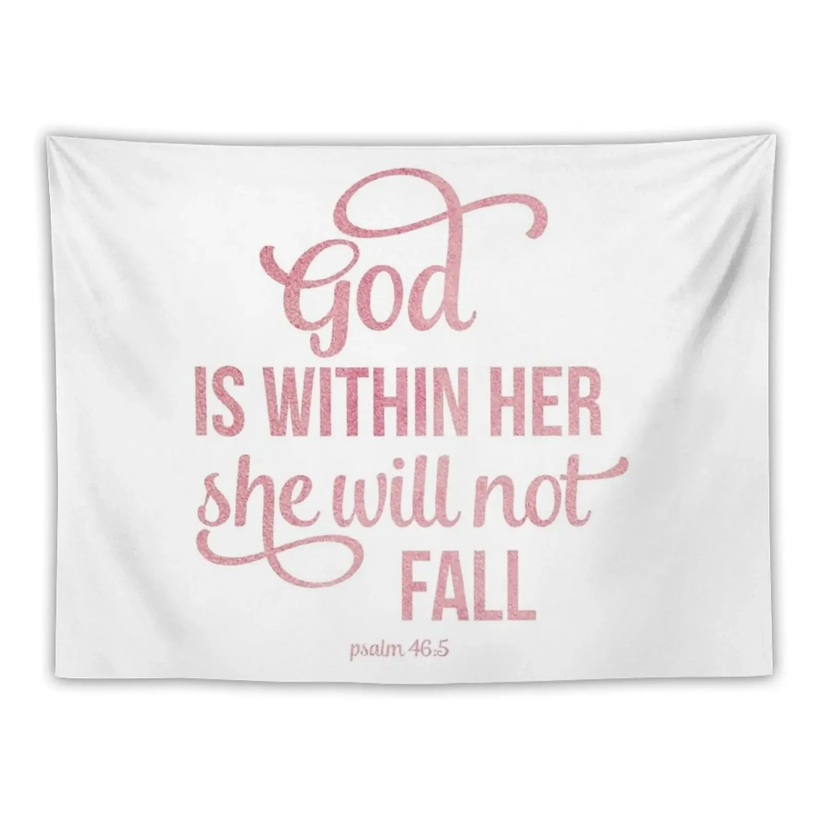 

Christian Quote Watercolor - God is within her Tapestry Decoration For Home Wall Decor Tapestry