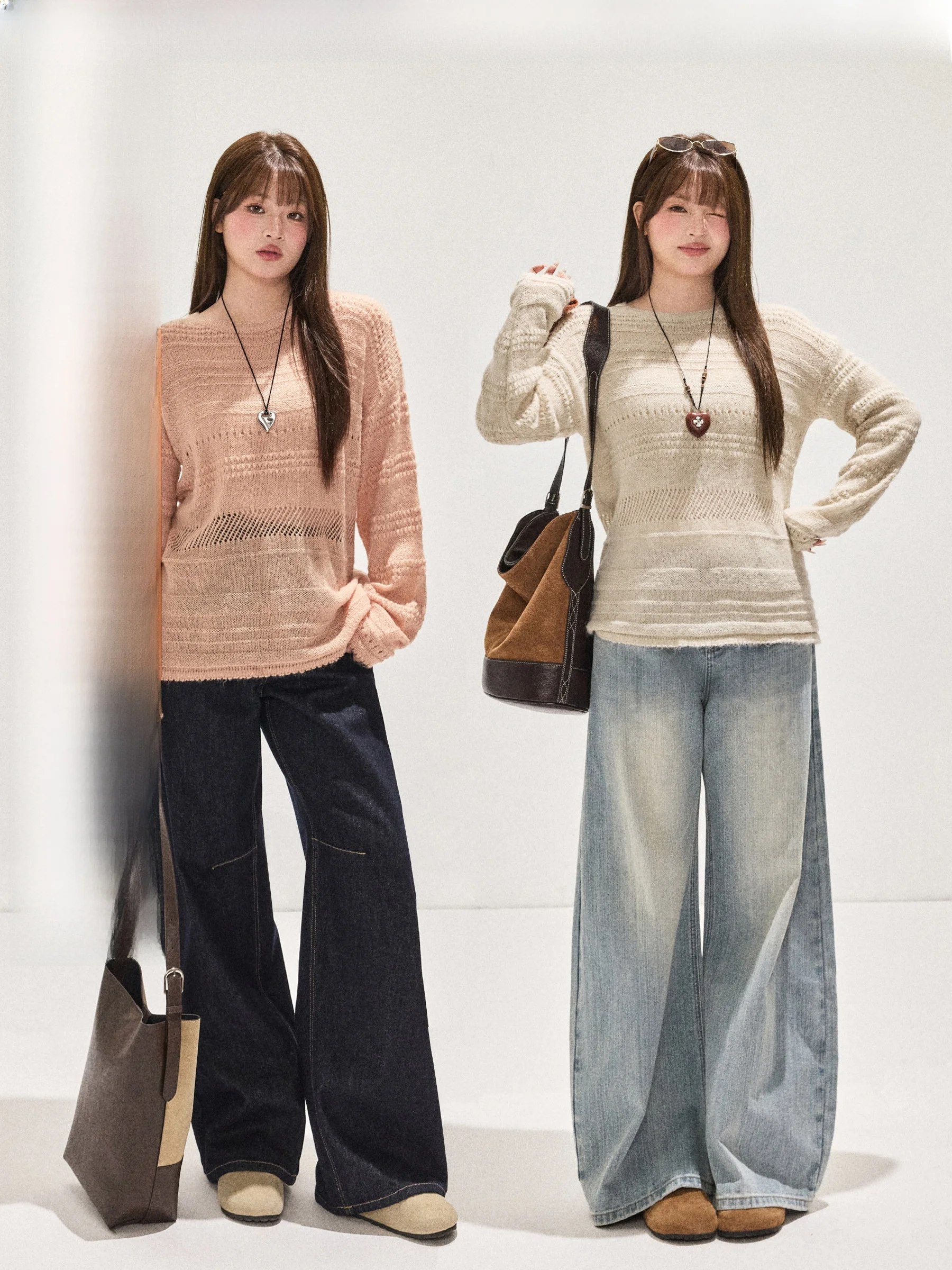 

Женский пуловер Ji Lu Studio Orange Light Fragmented Dr Knitwear с круглым вырезом и ажурным дизайном, больших размеров, с длинными рукавами