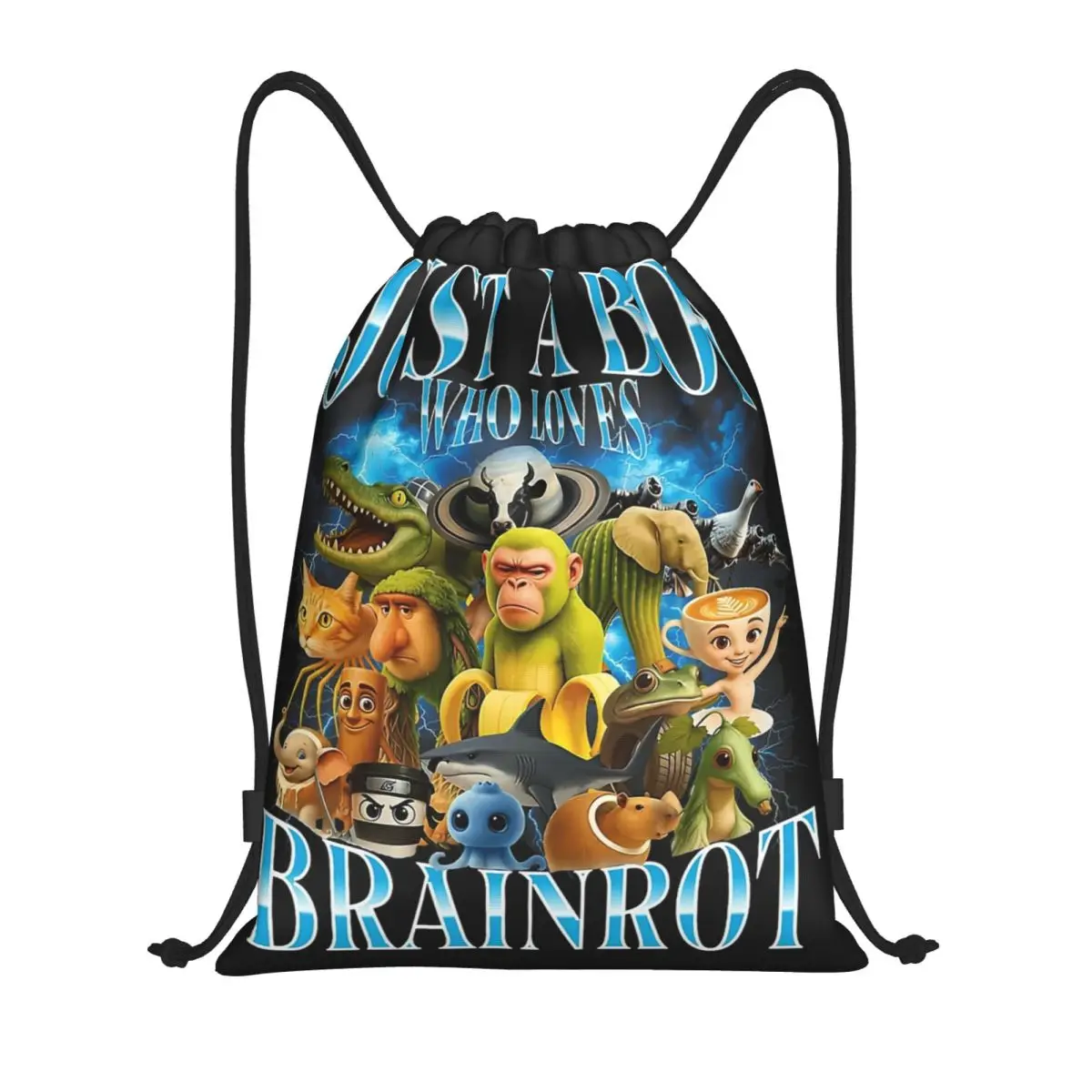 

Рюкзак-мешок Just A Boy Who Loves Italian Brainrot, спортивная сумка для спортзала, рюкзак-мешок для бега