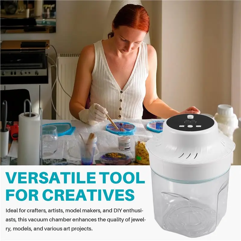 Máquina removedora de bolhas de resina a93z, artesanato para resina epóxi 3l 99,9% remoção de bolhas em 5 min, desgaseificação a vácuo plugue ue