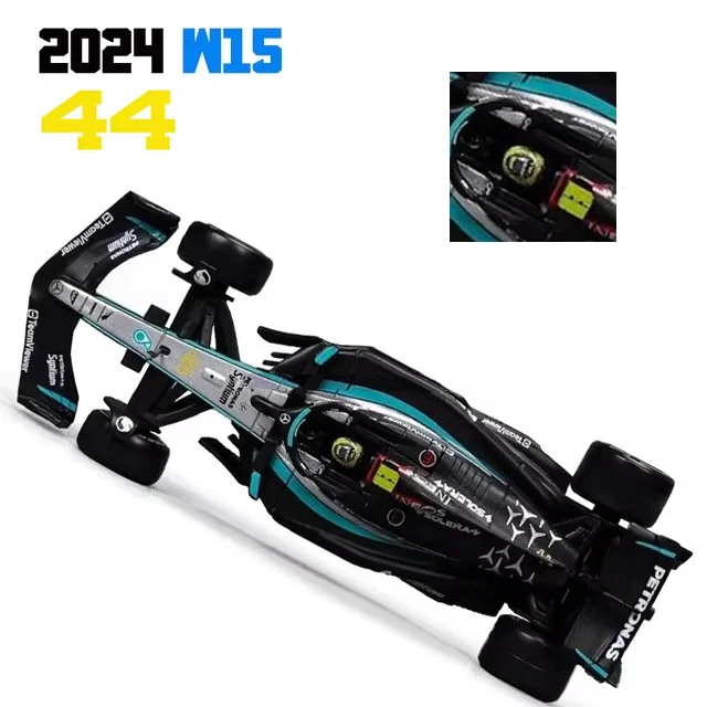 In Stock New Bburago 1:43 Mercedes-Amg F1 W15 Alloy Miniature Diecast Model Amg Petronas F1 W15 Team #44 #64 Toys Car Model Gift