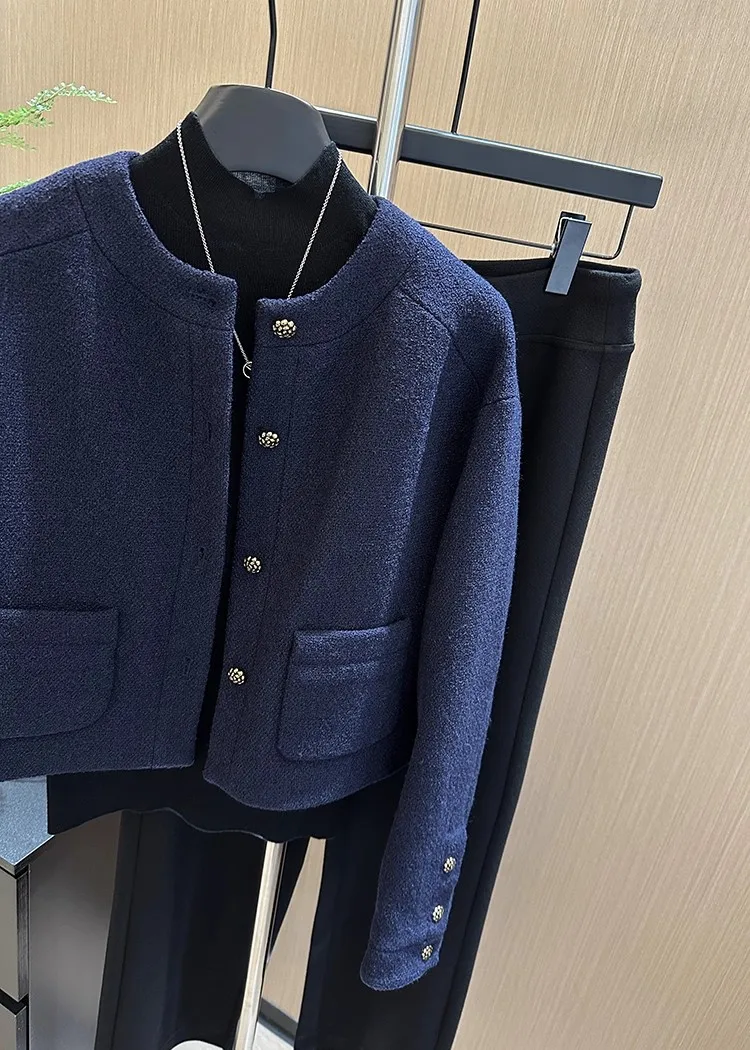 ملابس خارجية نسائية للخريف والشتاء موضة جديدة سترة قصيرة قصيرة #4