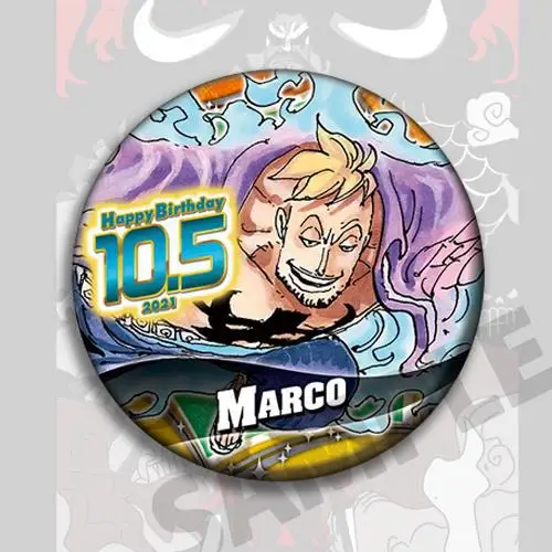 One Piece Anime Badge Pin Set Luffy Zoro Robin Sanji Collectible