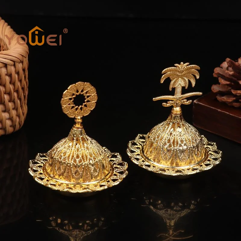 Latest Incense Burner Hollow Golden Tower Oil Burner Arab Style Censer Holder For Home Hotel Incense Holder Yoga Ornaments