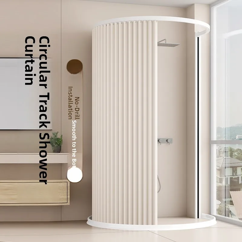 

Waterproof ower Curtain Rod C-Tra Ring aped Batoom Partition Curtain Nordic Sle Polyester for Bath Room ower Area