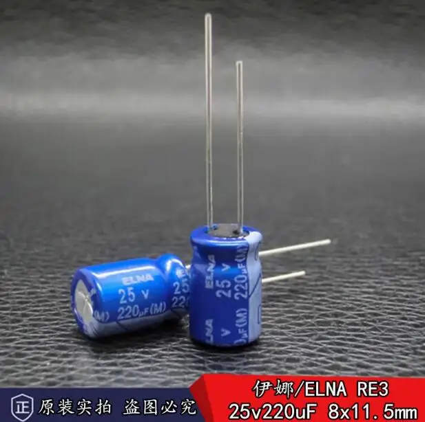 

30pcs/lot Original Japanese ELNA RE3 Blue Robe 25v 220uF Fever Audio Electrolytic Capacitor 8 * 11.5mm Free Shipping