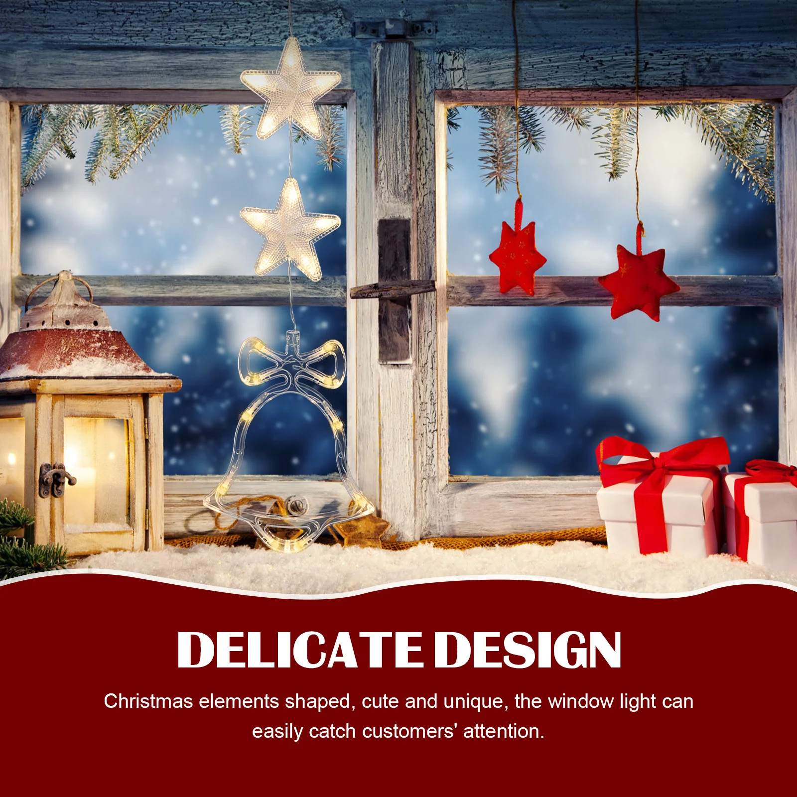 

Christmas Window Light with Suction Cup High Brightness LED Decor for Store Home Xmas Party Indoor Light Decorations Supplies