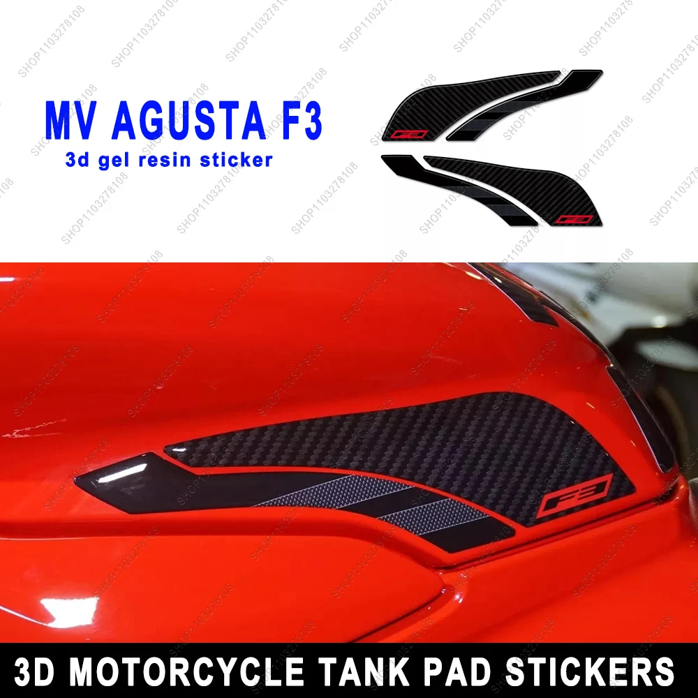 

3D gel Resin Stickers kit For Mv Agusta F3 2021 Motorcycle side fuel tank pad Protection Sticker