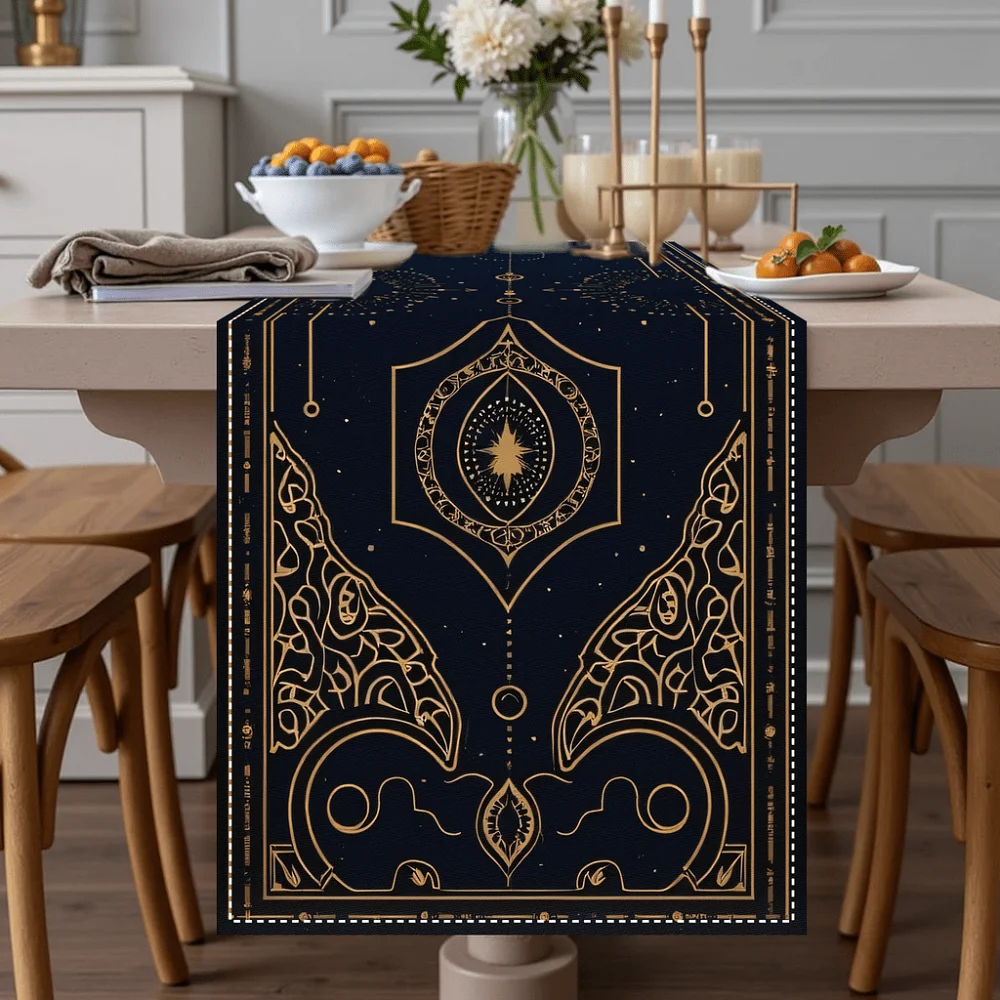 

Elegant Vintage Inspired Table Runner Polyester Dresser Scarves for Festive Dining Room Home Decoration Wedding Party Decor