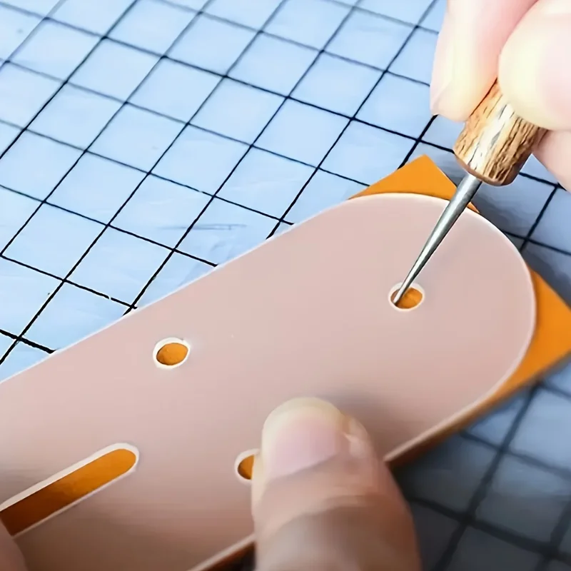 5-teiliges Set mit Lochschablonen für Kunststoffgürtel, Positionierungswerkzeug für Leder, Stanzplatte, transparentes Lochschablonen-Set für Gürtel, DIY-Handwerk – Detail 4
