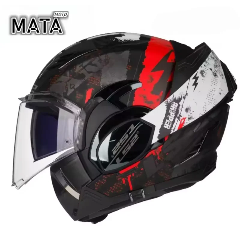 

LS2 FF900 Advant Modular Flip Up Motorcycle Helmet Dual Visor Built in Sun Shield Men Women All Seasons Anti Fog ECE Approved