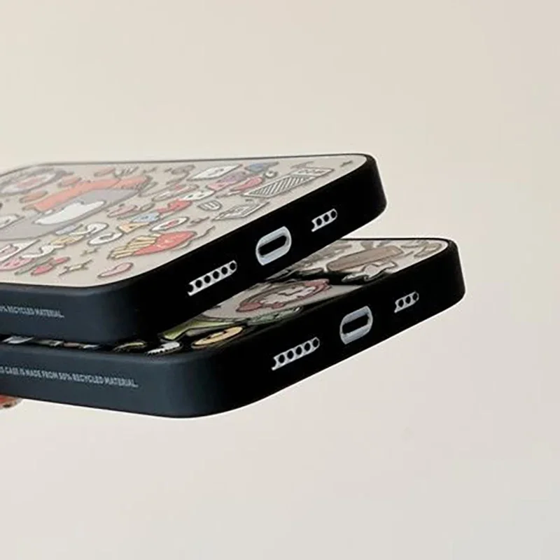 Funda de teléfono magnética con espejo de oso Panda de oficina para IPhone 11 12 13 14 15 16 Pro Max funda para IPhone 16 Pro Max