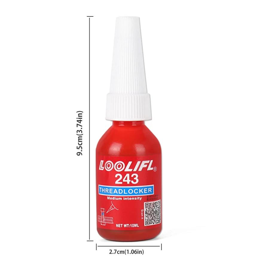 LOOLIFL 243 – adhésif à vis 243, colle anaérobie, Anti-lâche, antidérapant, Agent de verrouillage du fil, masticateur antidérapant, 10ml