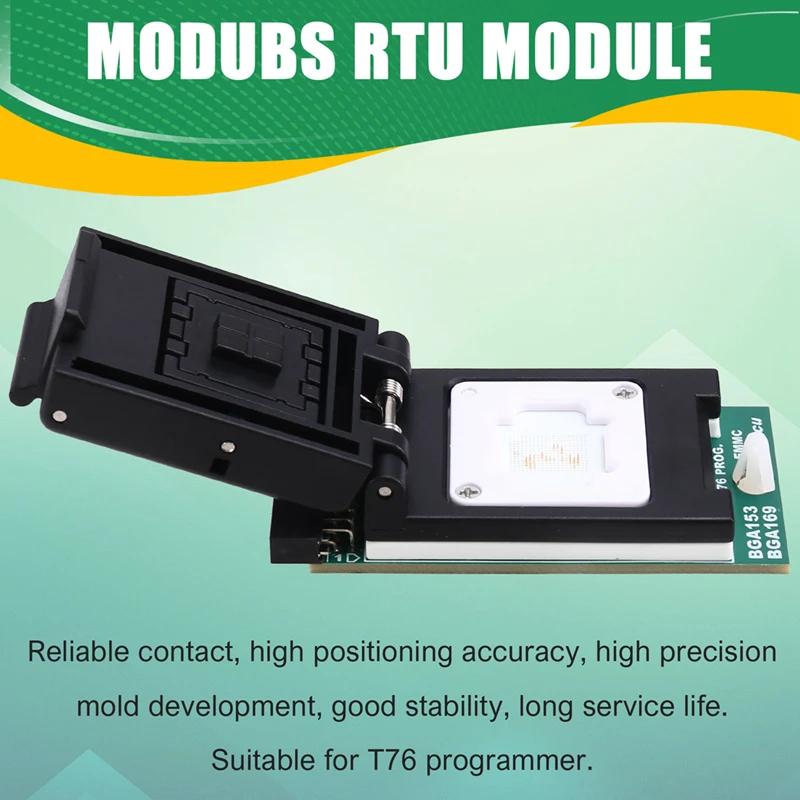 Para adaptador de programador t76 soquete de queima emmc bga153/bga169 v2.0 suporte de sonda de cabeça dupla