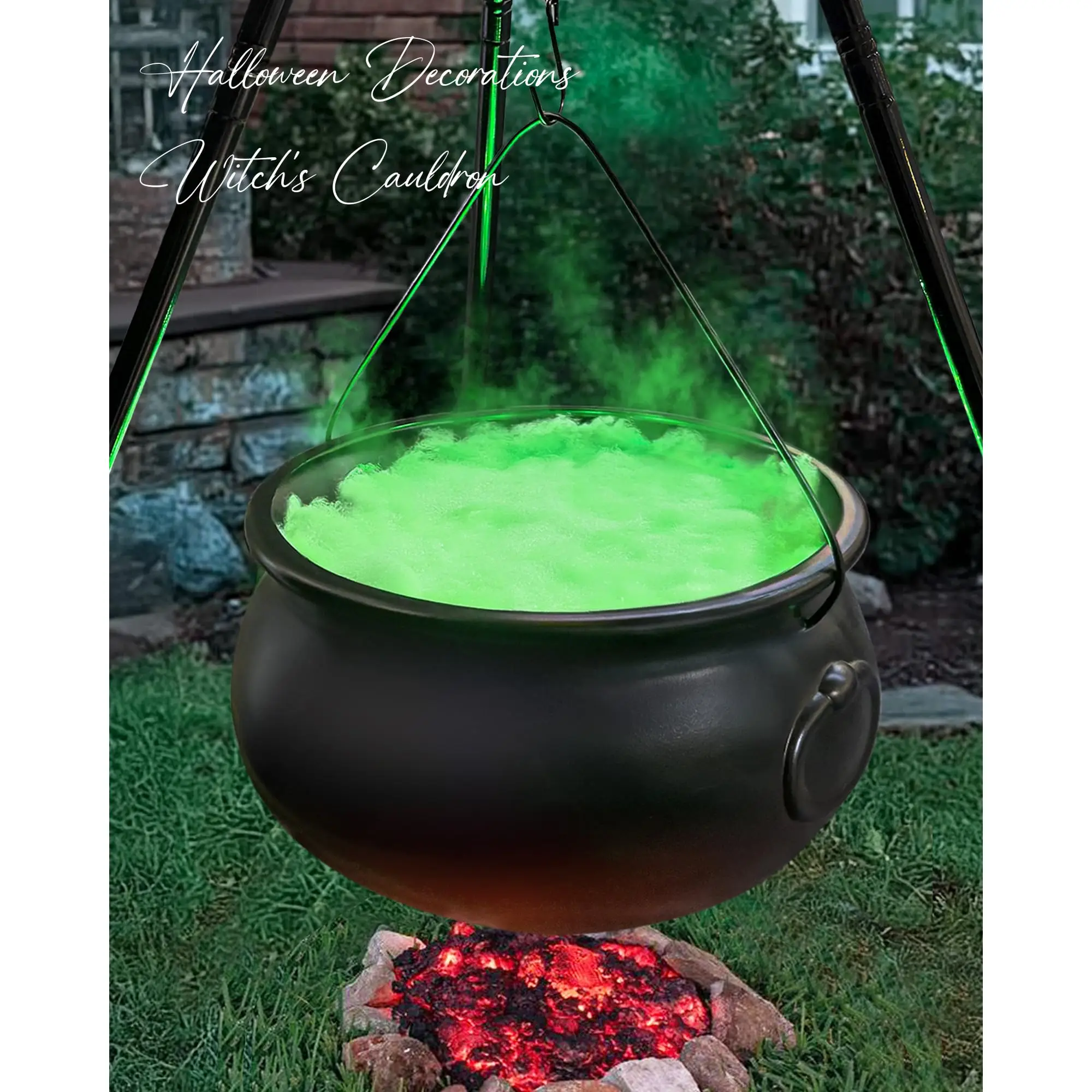 

Witches Cauldron Halloween Decorations Black Plastic Bowl Decor Hocus Pocus Candy Bucket Decoration Room Porch Yard Party Decor