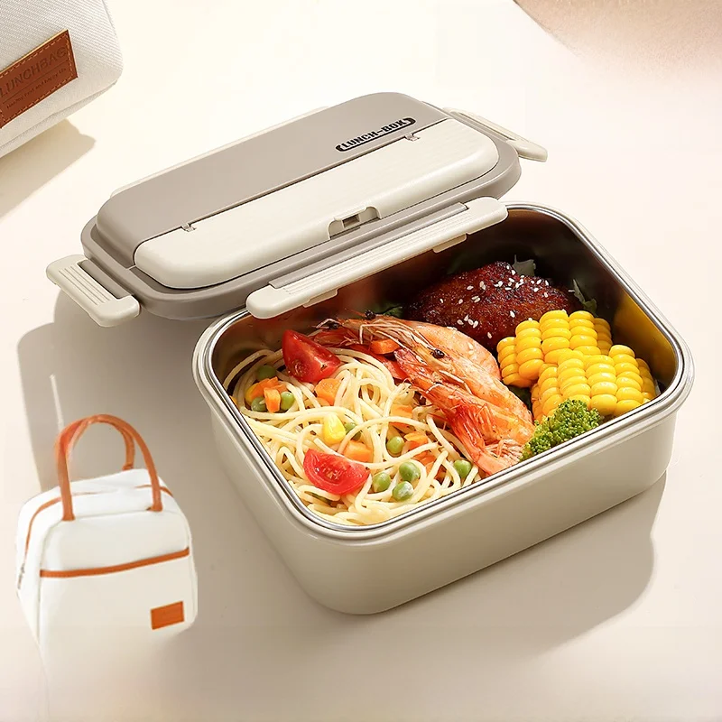 Stainless Steel Microwave Heating Insulated Lunch Box Large Capacity 3 Layers for Office Workers Macaron Color Japanese Style