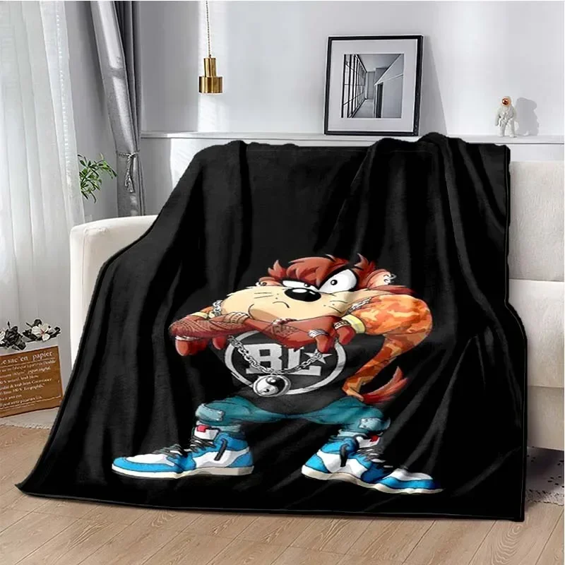 Cartoon T-Tasmanian D-Devil Flannel Blanket,Warm and Soft Blanket  For Couch Sofa Office Home Travel Camping Birthday Gift