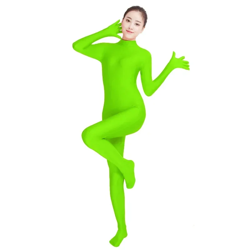 New kid adult Lycra zentai suit custome unisex skin tight jumpsuit one piece turtleneck bodysuit dancewear for women and men