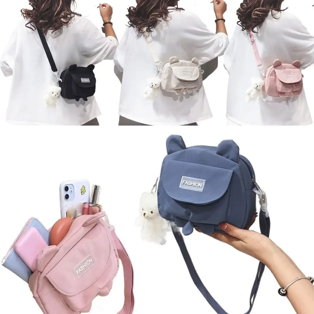 Japanese Small Bag Female 2023 New Wild Cute Messenger Kitty Bag ins Korean Student Canvas Shoulder Bag Mobile Phone Pouch