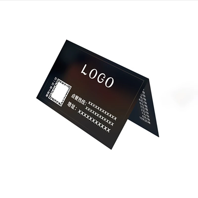 

100pcs Folding Business Card Customized Logo Colored Double sided Thank You Gift Card