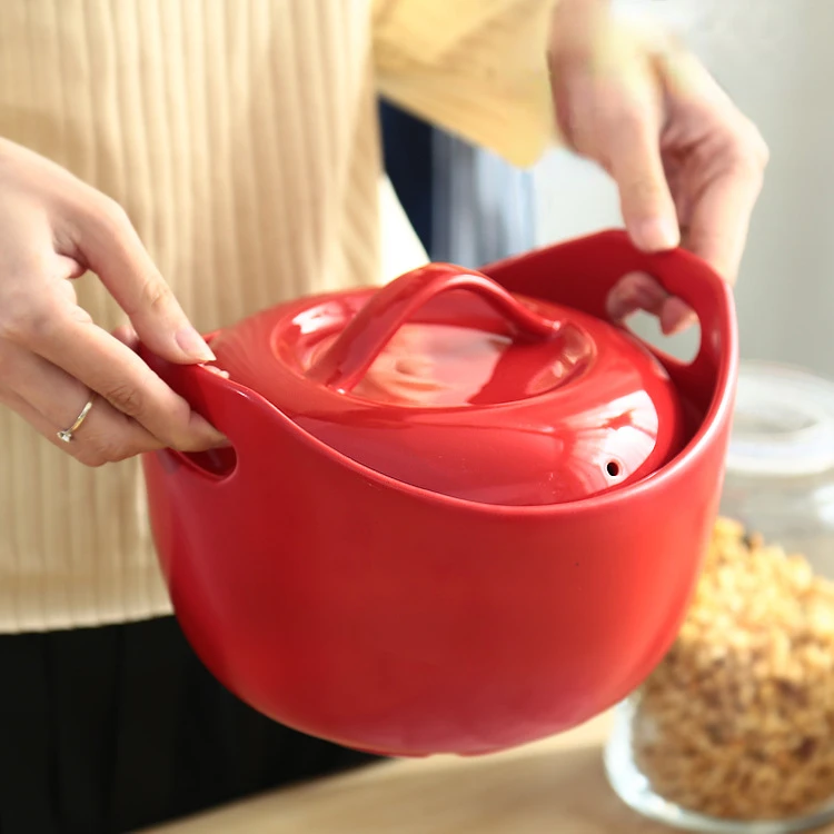 Creative Ceramic Yuanbao Casserole High Temperature Without Cracking Household Stewed Pot Lithium Stone Soup Pot Cookware