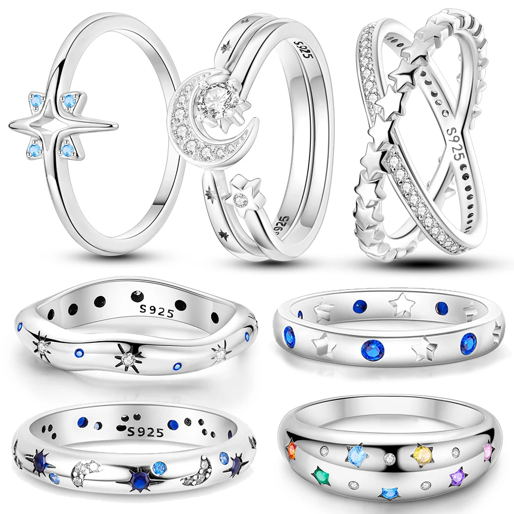 New 925 Sterling Silver Rings mistic pierścionek z gwiazdą kolekcja dla kobiet oryginalna srebrna 925 obrączka biżuteria prezent