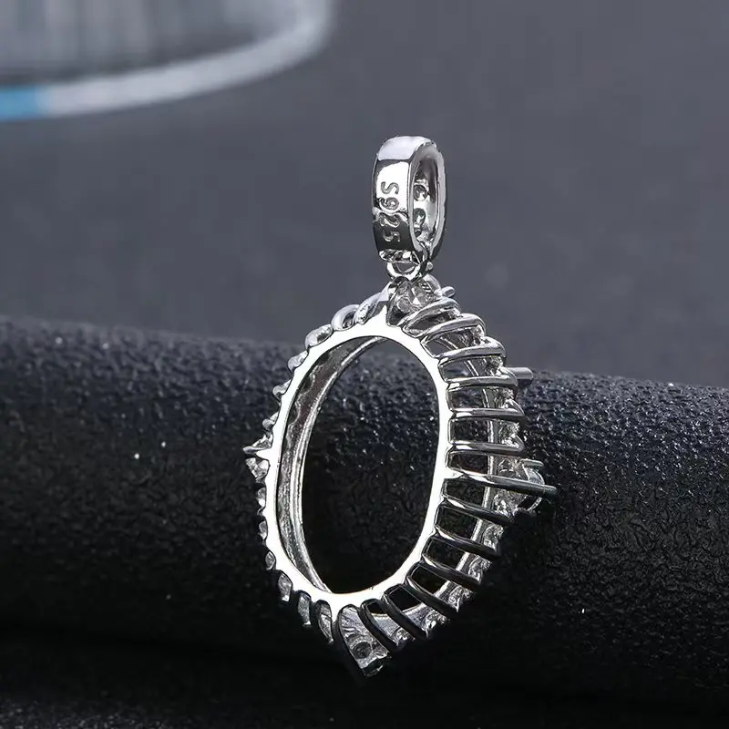 15x20mm Pendant Setting, 925 Silver, Suitable for Handmade DIY Women's Pendants, Jewelry Making Accessories