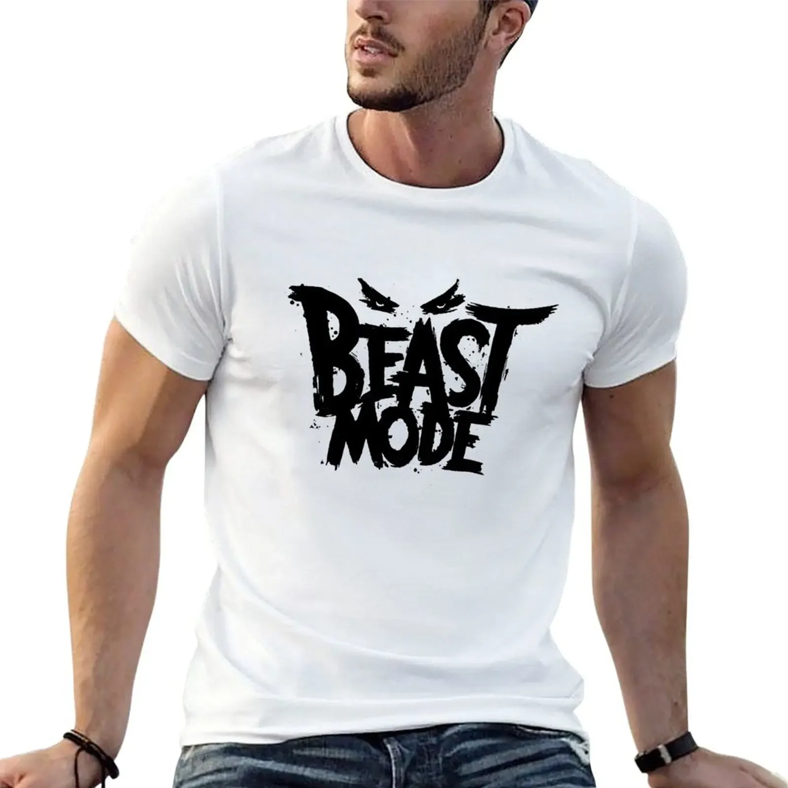 

Beast Mode, black logo T-Shirt quick-drying plus sizes men t shirts