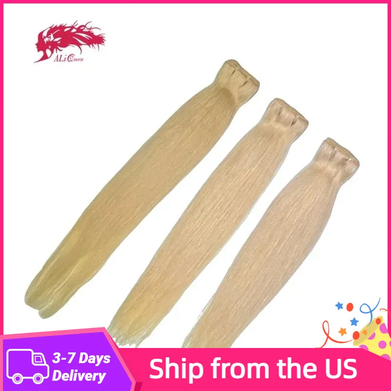 

Ship from usa Straight Human Hair Bundles Raw Virgin Original Human Hair Extensions Blonde Hair Weft for Women Double Drawn Weft