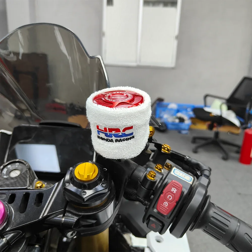 For Honda HRC CBR250RR CBR300R CBR500R CBR600RR CBR1000RR Motorcycle Front Fluid Oil Brake Reservoir Tank Cap Sock Cuff Cover