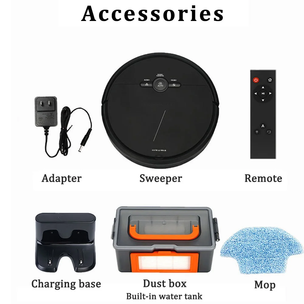 3600PA Robot Vacuum Cleaner Smart Wireless Remote Control  Navigation APP Area On Map Water tank Sweep Machine Cleaner Robot