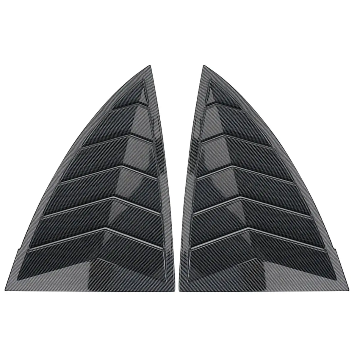 AMAW Rear Car Window Shutter Cover for Tesla Model Y Juniper Louver Side Vent Trim Triangle Accessorie Bright Carbon Fiber