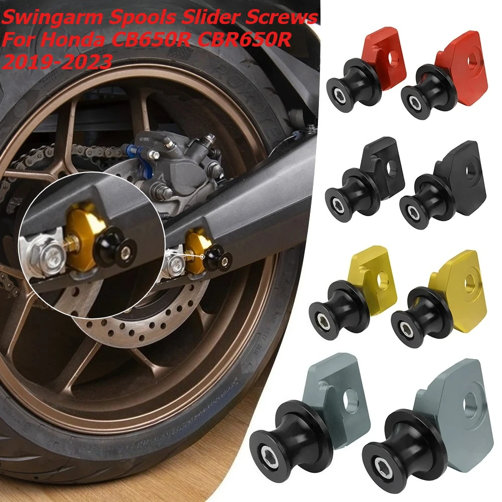 CB650Rอุปกรณ์เสริมโซ่ปรับกรอบSwingarm Spools SliderสําหรับHonda CBR650R CB650F CBR650F 2014-2023 ด้านหลังส้อมเพลาขาตั้ง