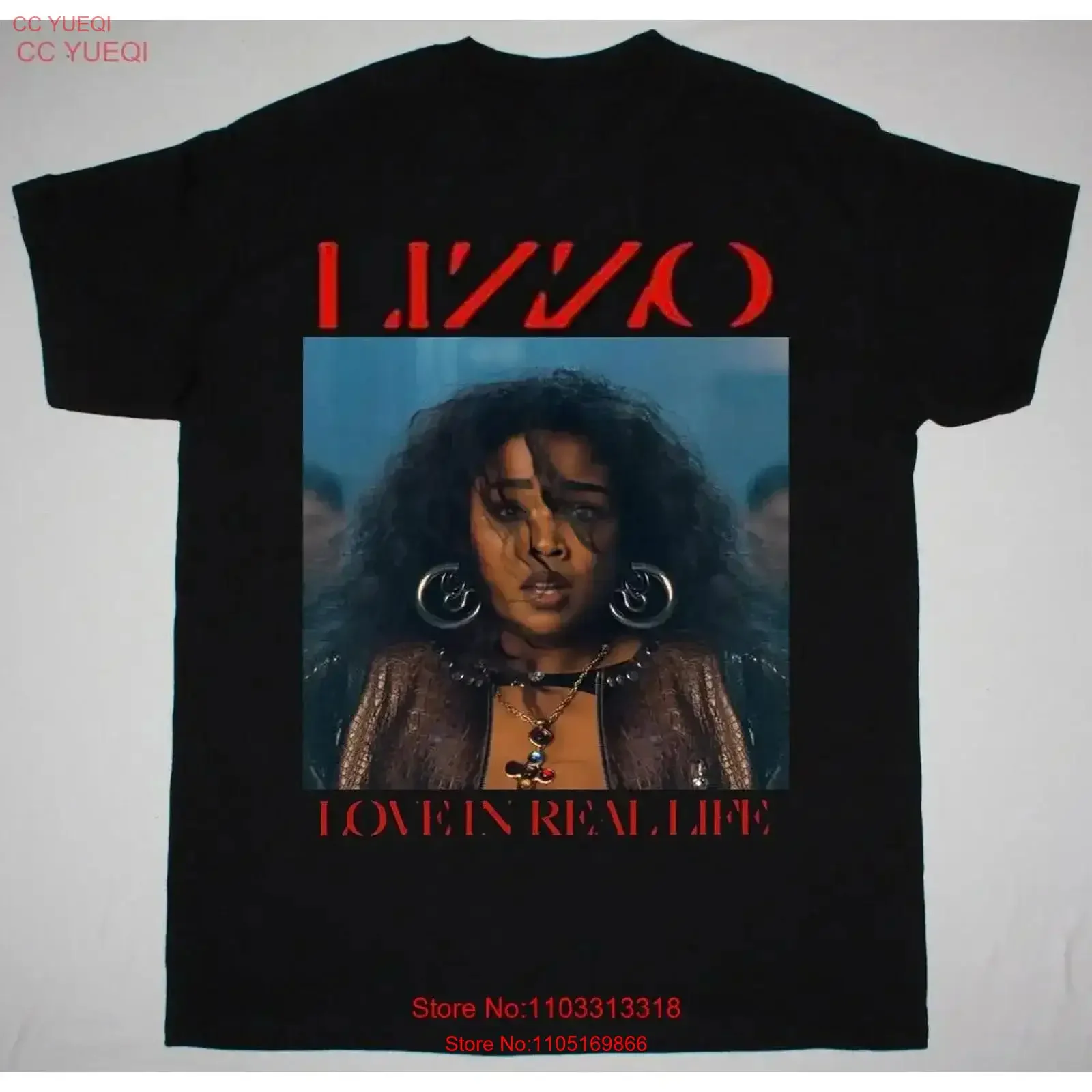 NEW Lizzo Love In Real Life Black All Size T Shirt PP364 vintage Washed Comfortable designer clothes Slightly graphic Stretched