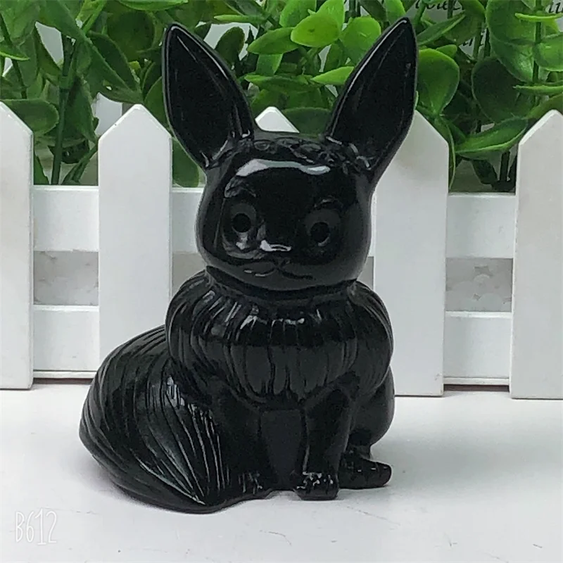 

10 см натуральный черный обсидиан мультяшный Кристалл исцеляющий драгоценный камень подарок на день рождения Домашний фэн-шуй Рождественское украшение 1 шт.