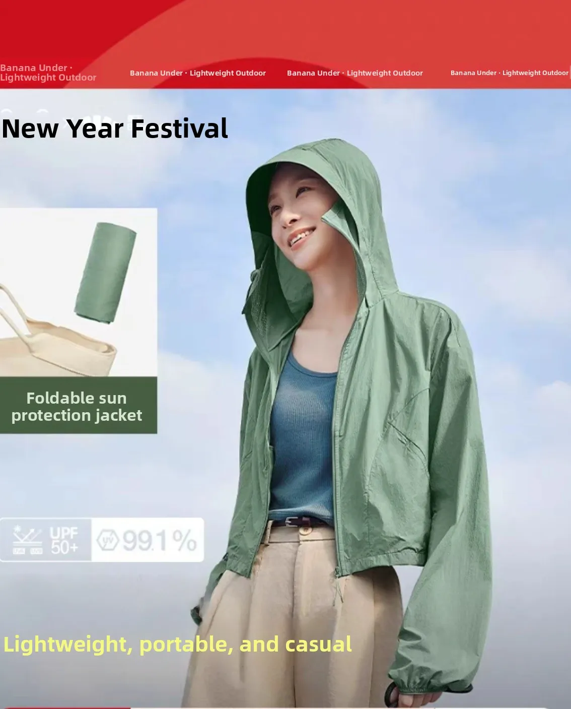 

Bananain TS40024 Lightweight ort Women's Sun Protection Clothing Breathable Qui-drng UV Protection UPF50 Outdoor Travel...