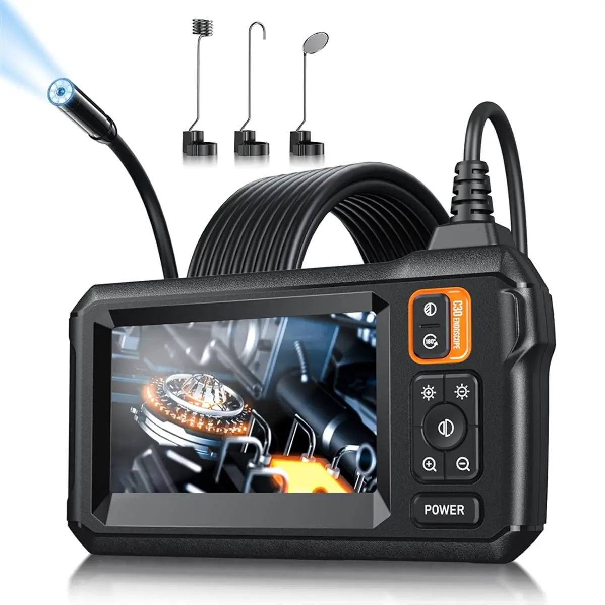 A26Z Endoscope Camera with Light,Inspection Borescope Camera with 4.3