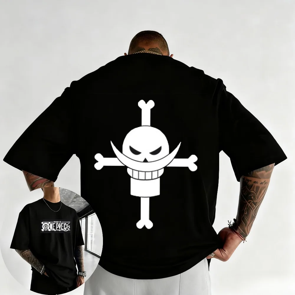 

2026 Summer One Piece Retro Cosplay T-shirt Men's Oversize Casual Cotton Printed Short-sleeved Unisex Children's Sports Shirt