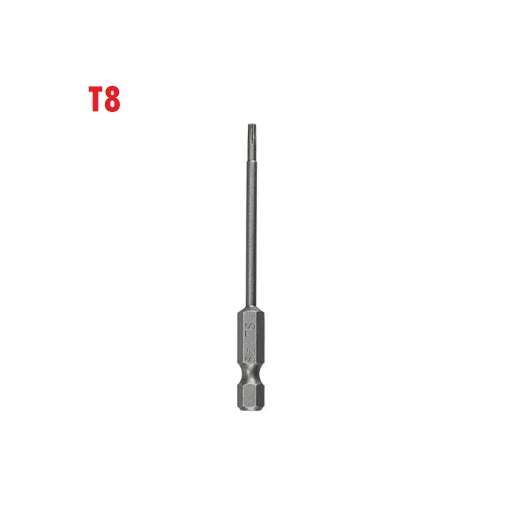 Cabeça magnética Torx chave de fenda, Liga de aço, Tamper Proof, Star Wrench Broca, Plum Blossoms Reparação, T6-T40, 75mm, 1Pc